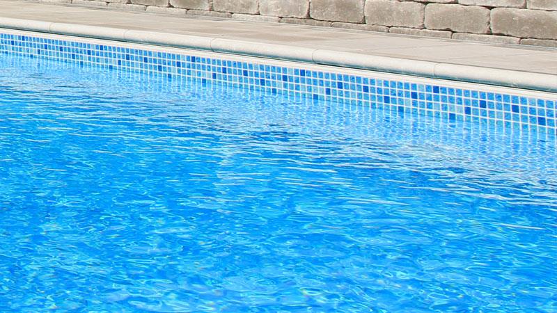 Blå mosaik poolliner