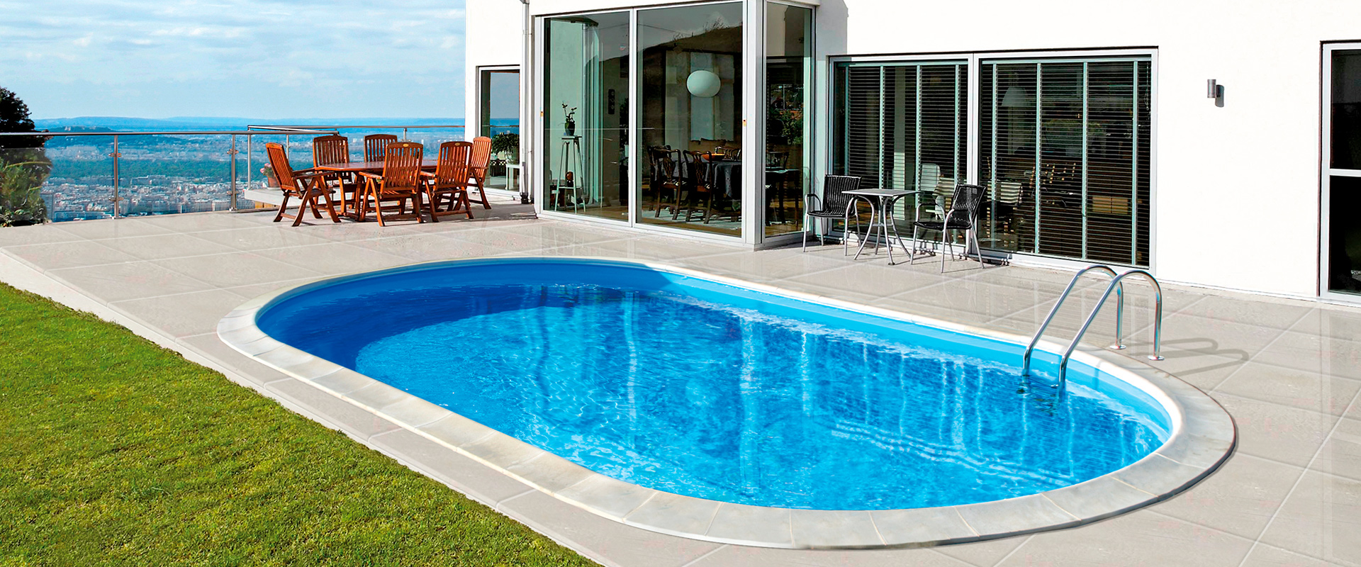 Kantsten för oval pool