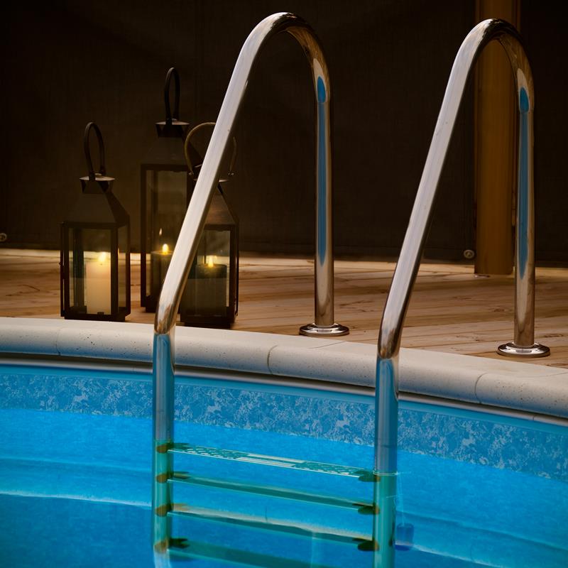 Poolstege rostfritt stål