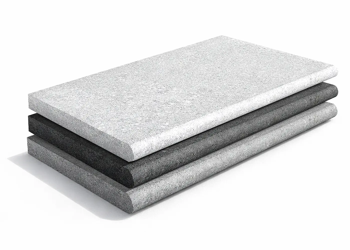 En frilagd bild på våra tre olika typer av kantsten